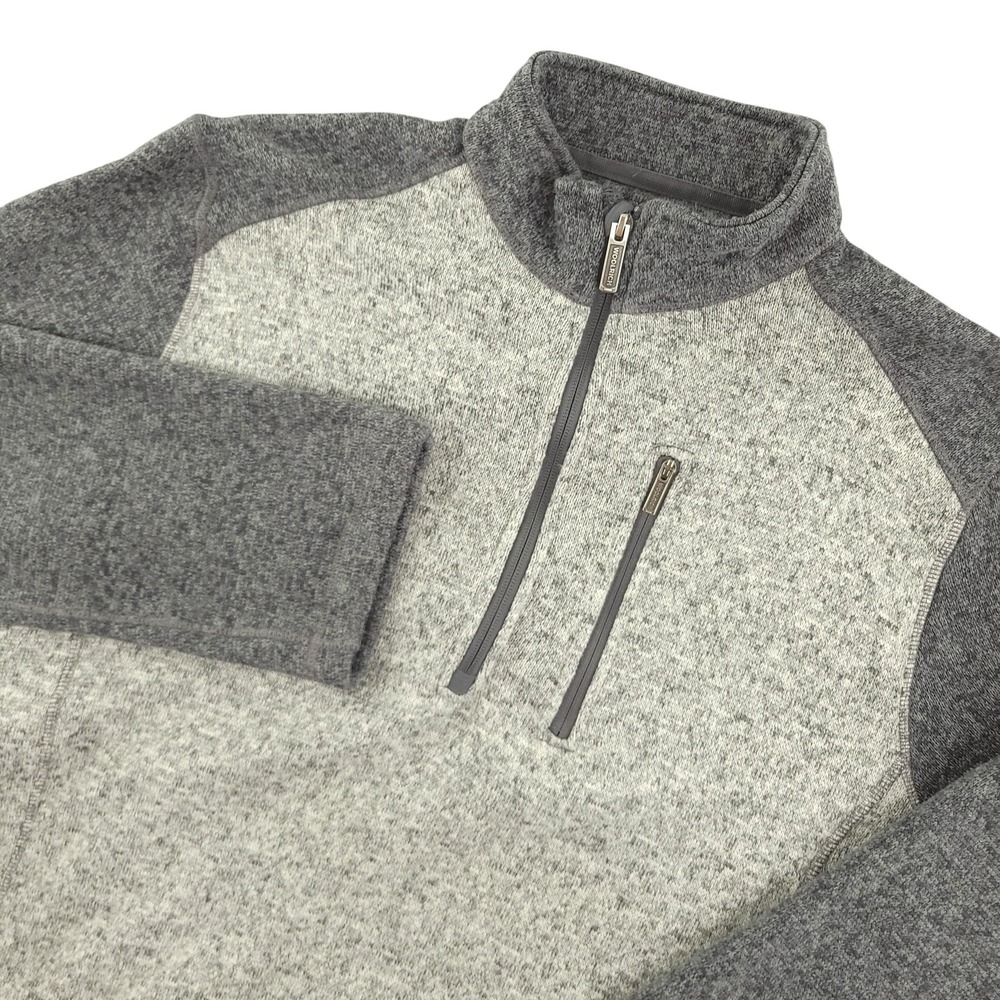 Woolrich Sweater Mens 2XL Gray 100% Polyester 1/4 Zip Mock Neck Pullover Fleece‎